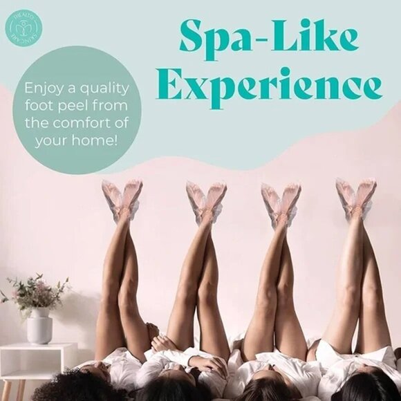 Thealto Peppermint Foot Peel Mask Set - 2 Pairs + Pumice Stone - Picture 4 of 11